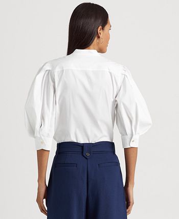 Lauren Ralph Lauren - Women's Cotton Blouson-Sleeve Shirt