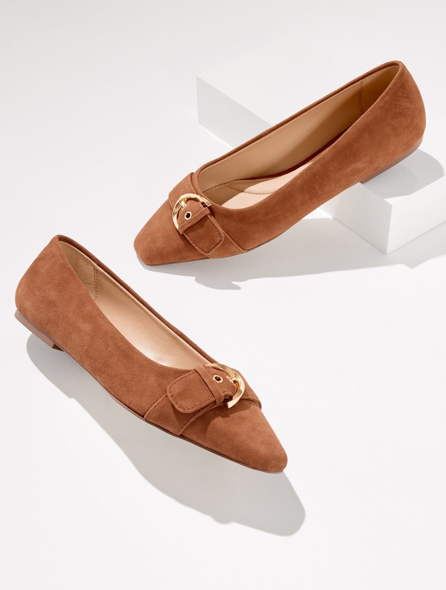 Ansly Metallic Suede Ballet Flats