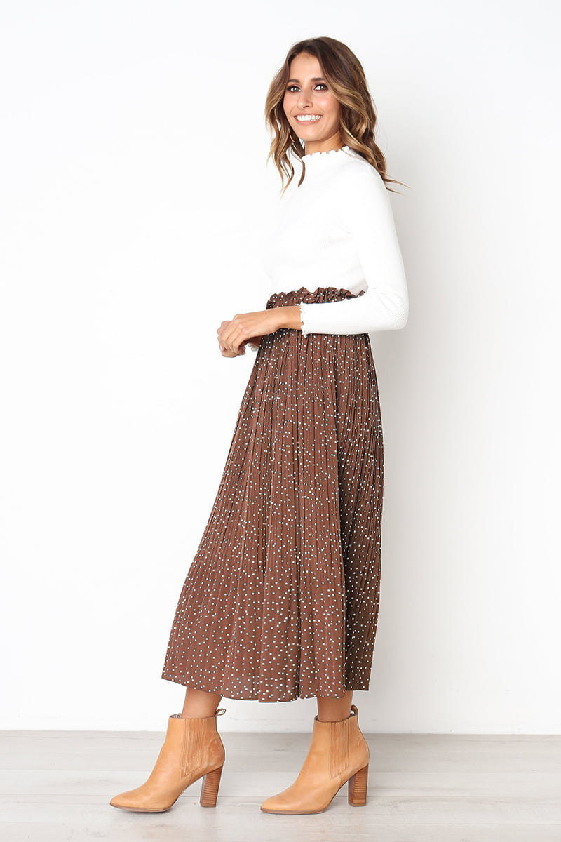 SIEANE Women's High-Waisted Midi Swing Skirt - image 2 of 5