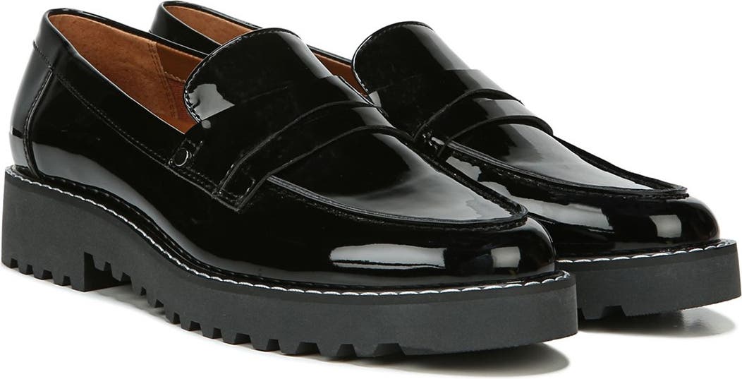 FRANCO SARTO Cassandra Platform Penny Loafer, Alternate, color, BLACK