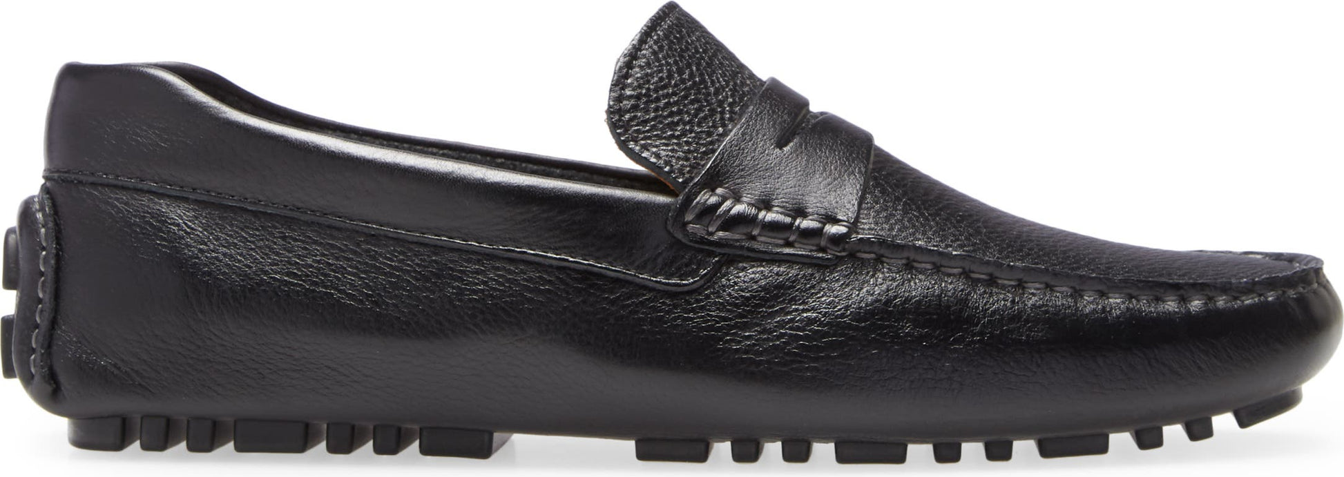 Nordstrom Driving Penny Loafer, Alternate, color, Black Leather