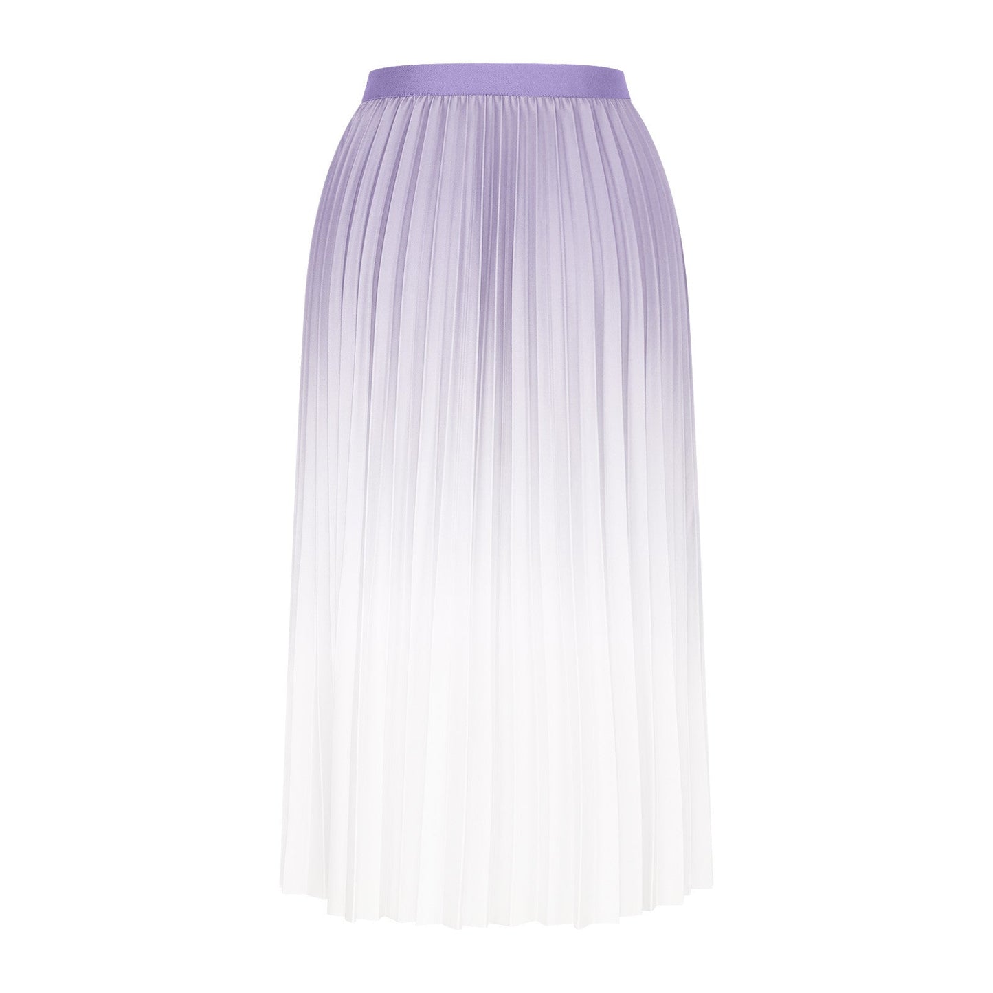 Walmart Lovskoo Long Skirts for Women Gradient Color Pleated Midi Skirt High Waist A Line Skirt Flowy Swing Maxi Half Skirt Purple