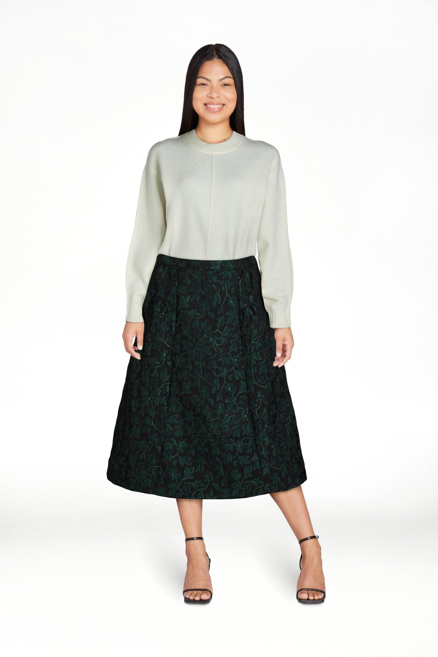 thumbnail image 3 of Scoop Women's and Women's Plus Jacquard Midi Skirt, Sizes XS-4X, 3 of 8