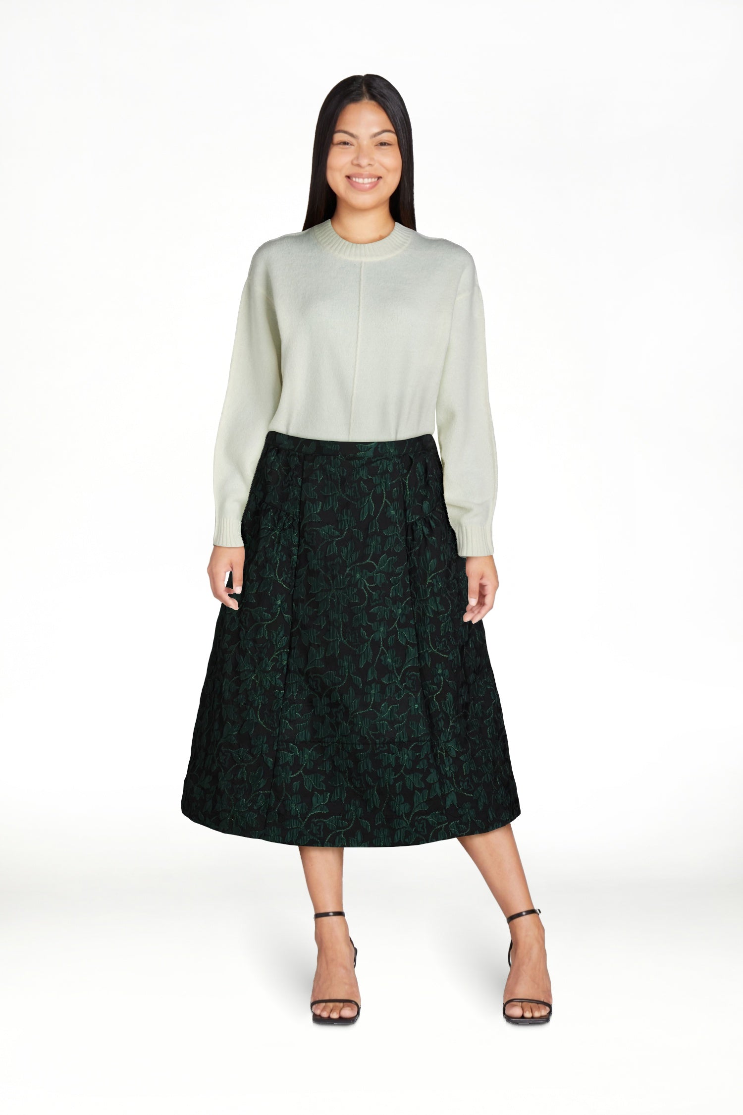 thumbnail image 3 of Scoop Women's and Women's Plus Jacquard Midi Skirt, Sizes XS-4X, 3 of 8