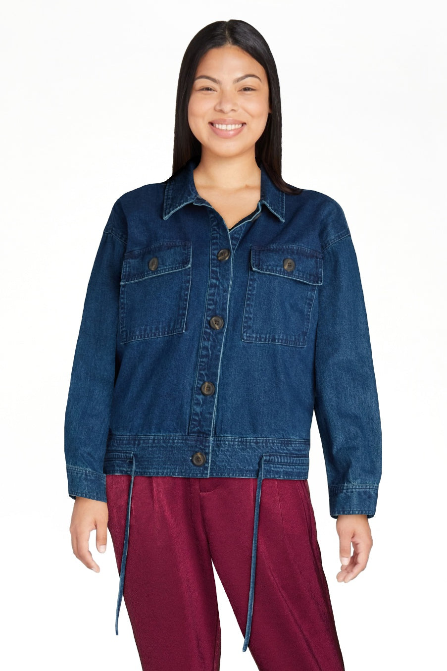 thumbnail image 1 of Time and Tru Women's Cropped Utility Jacket, Sizes XS-XXXL, 1 of 8