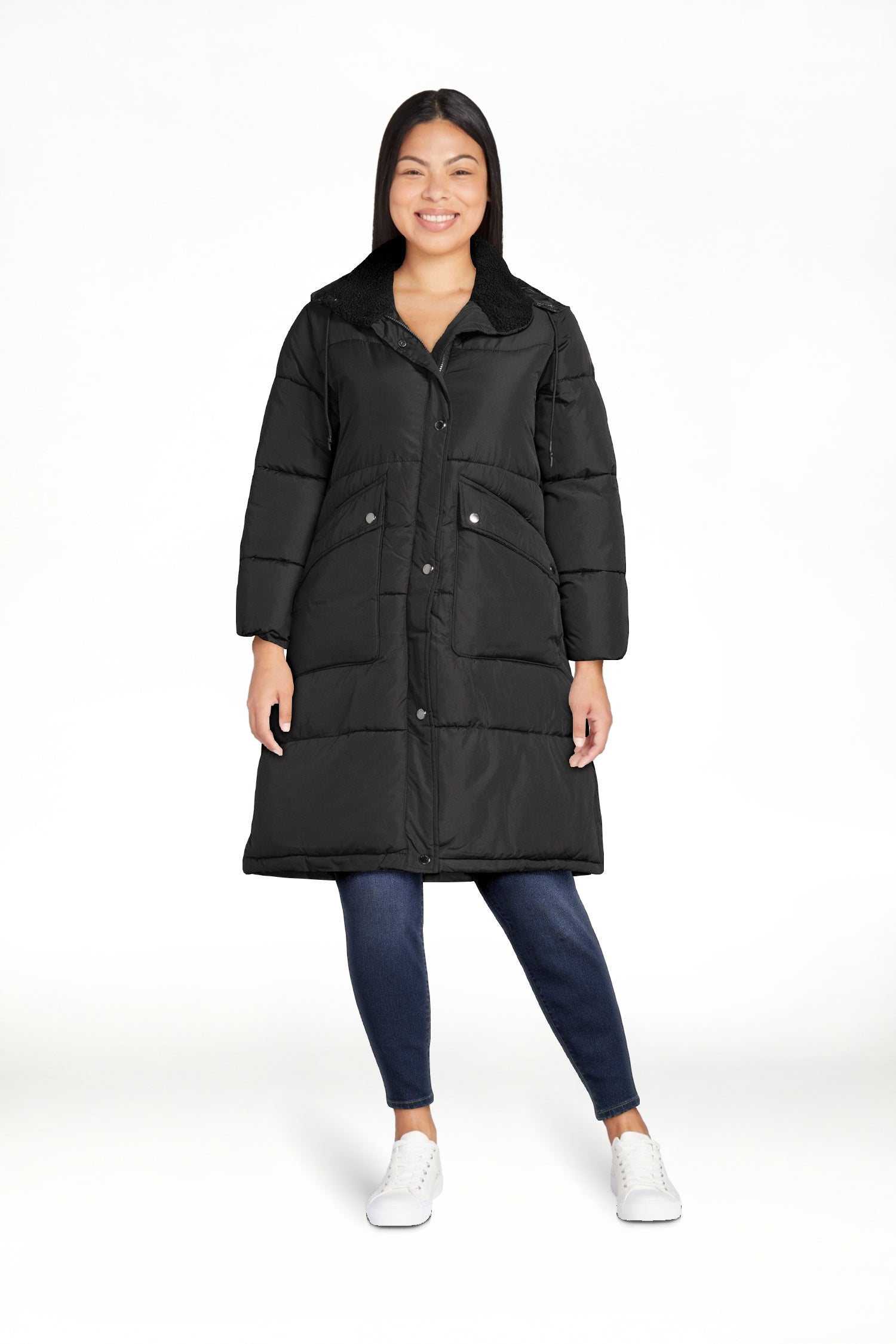 thumbnail image 3 of Big Chill Women's and Women's Plus Maxi Puffer Coat with Hood, Heavyweight, Sizes S-3X, 3 of 9