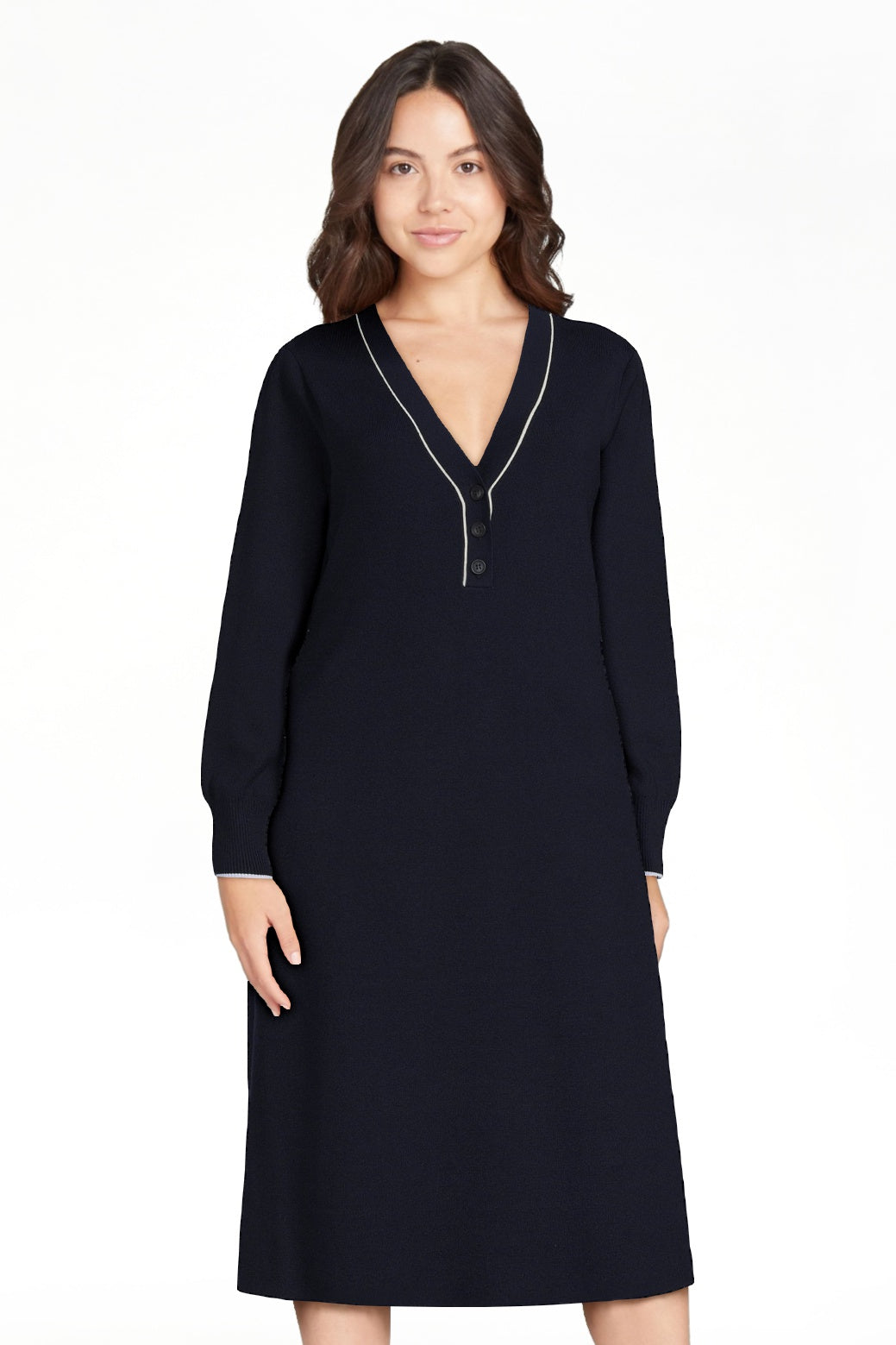 Free Assembly Women's Henley Midi Sweater Dress, Sizes XS-XXL - image 1 of 9