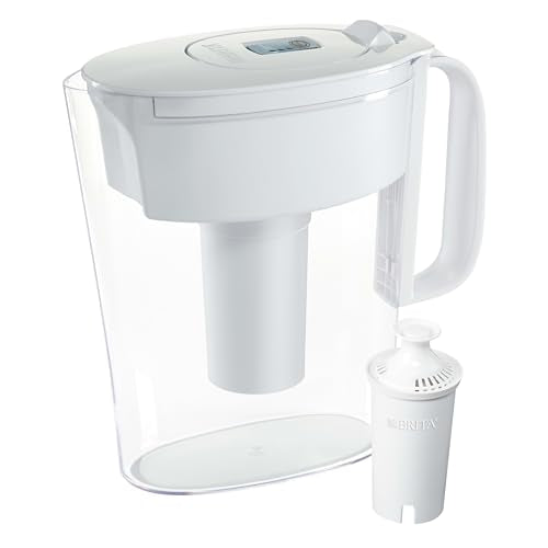 Brita Water Filter Pitcher for Tap and Drinking Water with 1 Standard Filter, Lasts 2 Months, 6-Cup Capacity, BPA Free, White