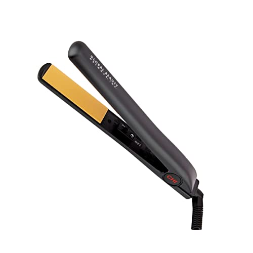 CHI Original Ceramic Hair Straightener Flat Iron | 1 Inch Ceramic Floating Plates | Quick Heat Up | Analog On/Off Switch | Black