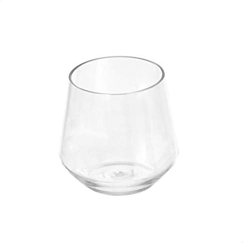 Amazon Basics Tritan BPA-Free Plastic Stemless Wine Glass, 14-Ounce, Clear - Set of 4