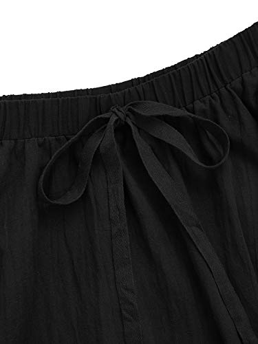 SweatyRocks Women's Casual High Waist Pleated A-Line Midi Skirt with Pocket