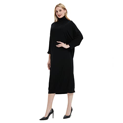 Clip coupon - Women's Crew Neck Long Sleeve Over Knee Length Pullover Loose Oversized Bodycon Sweater Dress