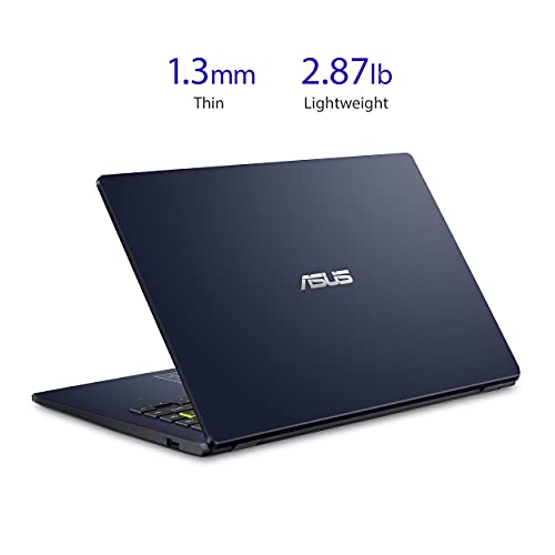 ASUS0 Vivobook Go 14 L410 Ultra Thin Laptop, 14” FHD Display, Intel Celeron N4020 Processor, 4GB RAM, 64GB eMMC, NumberPad, Windows 11 Home in S Mode, 1 Year Microsoft 365, Star Black, L410MA-AH02