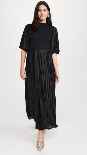 Amazon English Factory Women's Pleated Mix Media Maxi Dress