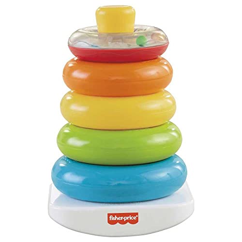 Fisher-Price Infant Gift Set with Baby’s First Blocks (10 Shapes) and Rock-a-Stack Ring Stacking Toy for Ages 6+ Months (Amazon Exclusive)