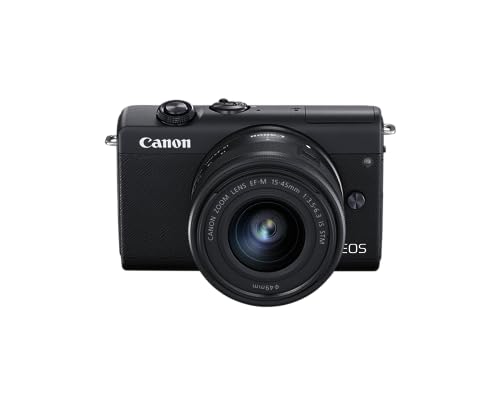 Canon EOS M200 Compact Mirrorless Digital Vlogging Camera with EF-M 15-45mm Lens, Vertical 4K Video Support, 3.0-inch Touch Panel LCD, Built-in Wi-Fi, and Bluetooth Technology, Black