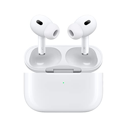 Apple AirPods Pro (2nd Gen) Wireless Earbuds, Up to 2X More Active Noise Cancelling, Adaptive Transparency, Personalized Spatial Audio MagSafe Charging Case (USB-C) Bluetooth Headphones for iPhone