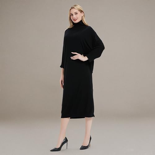 Clip coupon - Women's Crew Neck Long Sleeve Over Knee Length Pullover Loose Oversized Bodycon Sweater Dress