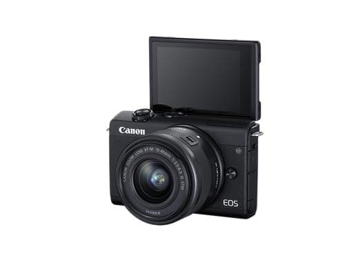 Canon EOS M200 Compact Mirrorless Digital Vlogging Camera with EF-M 15-45mm Lens, Vertical 4K Video Support, 3.0-inch Touch Panel LCD, Built-in Wi-Fi, and Bluetooth Technology, Black