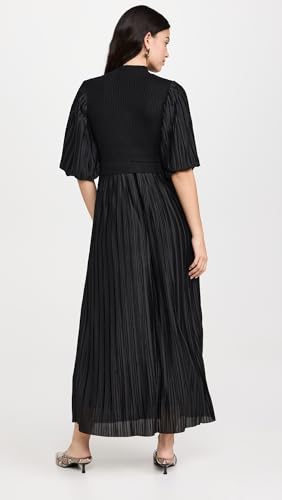 Amazon English Factory Women's Pleated Mix Media Maxi Dress