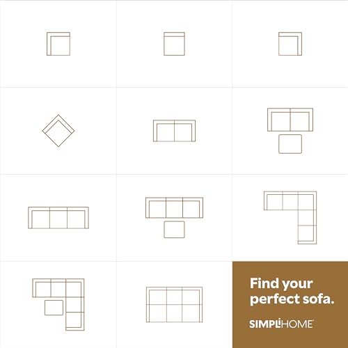 Amazon SIMPLIHOME Jasmine 2-Seater Modular Sofa in Performance Fabric, Cloud Grey, 88-inches Wide, Handcrafted Contemporary-Style Loveseat Sofa for Living Room