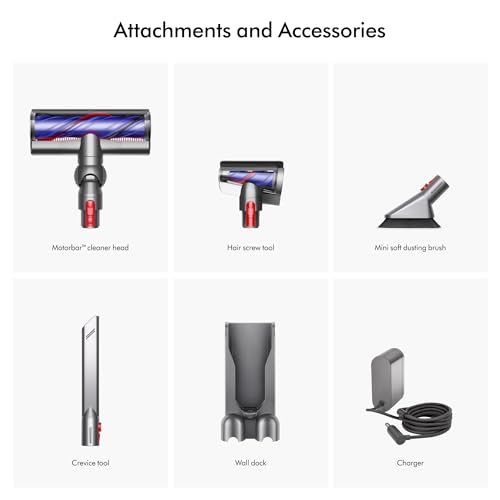 Amazon Dyson V8 Plus Cordless Vacuum, Silver/Nickel