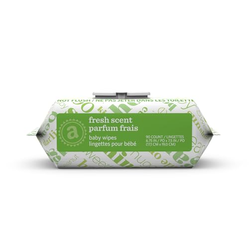 Amazon Amazon Elements Baby Wipes, Fresh, Flip-Top Packs, 810 Count, 9 Packs of 90 Counts