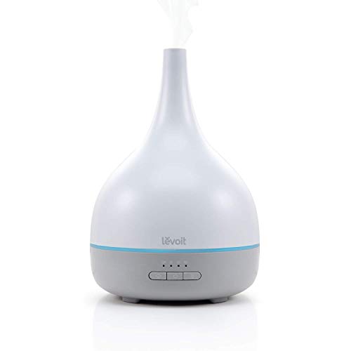 LEVOIT Essential Oil Diffuser, Aromatherapy Diffuser for Essential Oils, Cool Mist Humidifier,300ml Aroma Diffuser with 7 Color Lights & Timer, Auto Shut-off, BPA Free for Home Office Bedroom