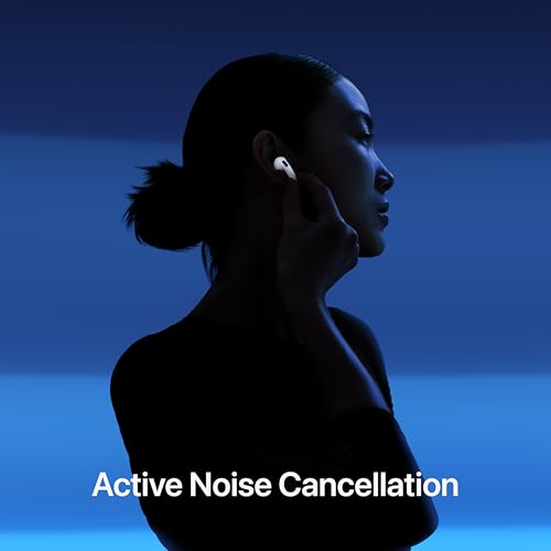 Amazon Apple AirPods 4 Wireless Earbuds, Bluetooth Headphones, with Active Noise Cancellation, Adaptive Audio, Transparency Mode, Personalized Spatial Audio, USB-C Charging Case, Wireless Charging, H2 Chip