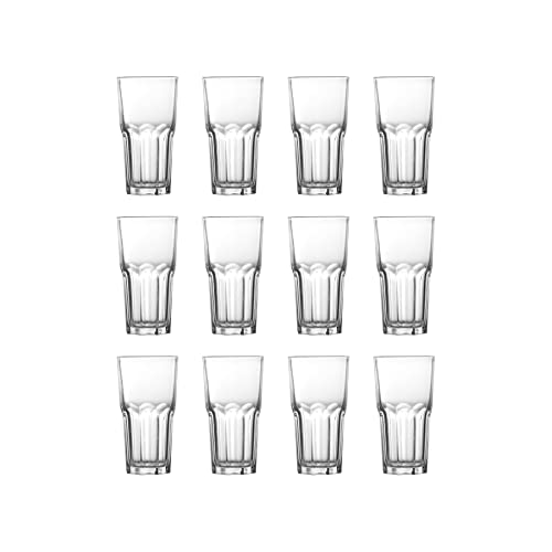 Fortessa Basics Chez Bistro Everyday 12 Pack Set Glassware Kitchen and Barware Great for: Beer, Cocktails, Water, Juice, Iced Tea, Soft Drinks., Beverage Glass, 14 Ounce