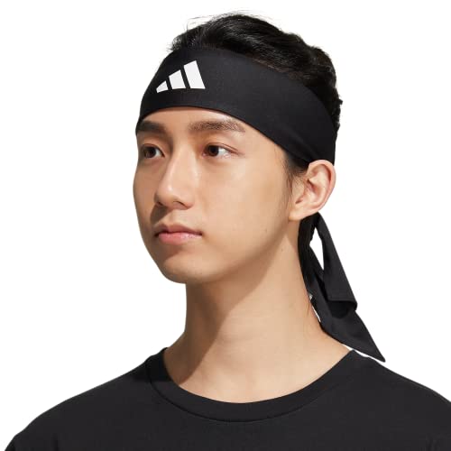 adidas Alphaskin Tie Headband, Black/White/2, One Size