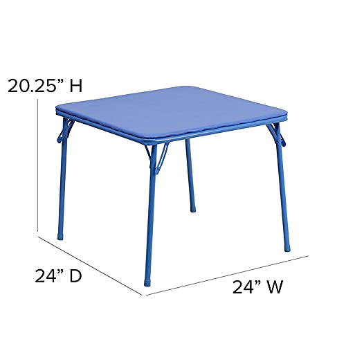 Flash Furniture Mindy Kids 5-Piece set Folding Square Table and Chairs Set for Daycare and Classrooms, Children's Activity Table and Chairs Set, Multicolor