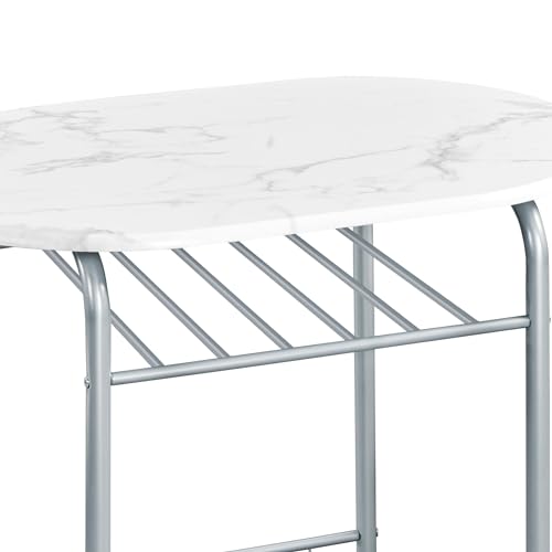 Amazon Yaheetech 3-Piece Dining Table Set, Breakfast Bistro Table Set for 2, Small Kitchen and Table Chairs Set of 2 with Metal Frame and Storage Rack for Small Space/Apartment/Dorm Room, White