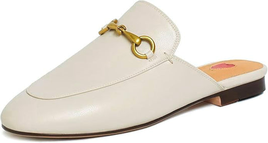 Amazon Vertundy Women's Mules Low Heel Flats Leather Slip On Backless Sandals for Girls Lady Work Slides