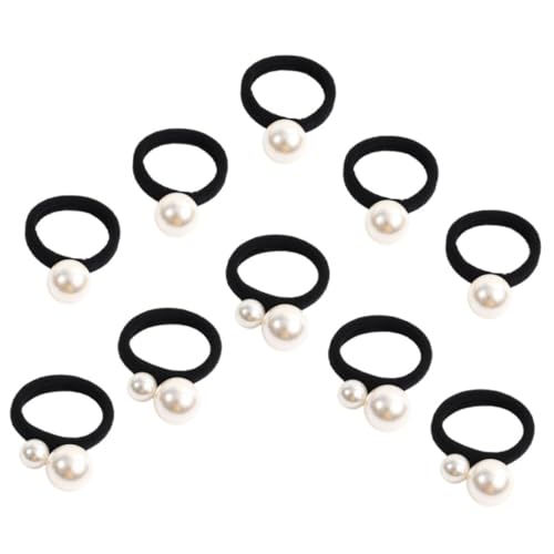 Pearl Hair Accessories for Girls - 10 Pcs Tiara Pearls for Elastic Ponytail Holders, Rubber Bands, and Hair Ropes