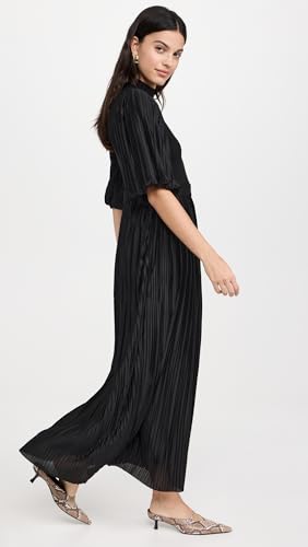 Amazon English Factory Women's Pleated Mix Media Maxi Dress