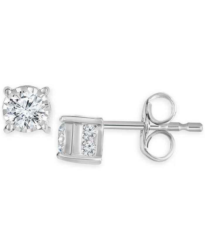 TruMiracle - Diamond Stud Earrings (1/2 ct. t.w.) in 14k White or Yellow Gold