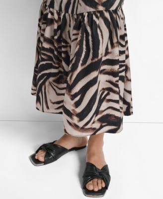 Macy's DKNYWomen's Printed V-Neck Short-Sleeve Maxi Dress