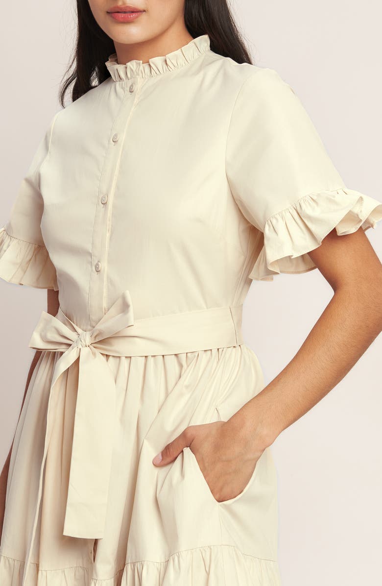 FLYING TOMATO Ruffle Trim Midi Dress