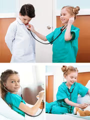 7pcs Doctor Outfit for Children, Including Nurse Scrubs, Perfect for Halloween Dress-Up for Boys And Girls Aged 3 to 11.