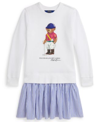 Macy's Polo Ralph LaurenGirls' 7-16 Striped Skirt Fleece Long-Sleeve Dress