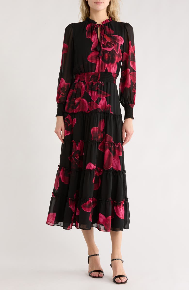 halogen maxi dress Halogen Print Long-Sleeve Maxi Dress In New Ivory - 61% Off