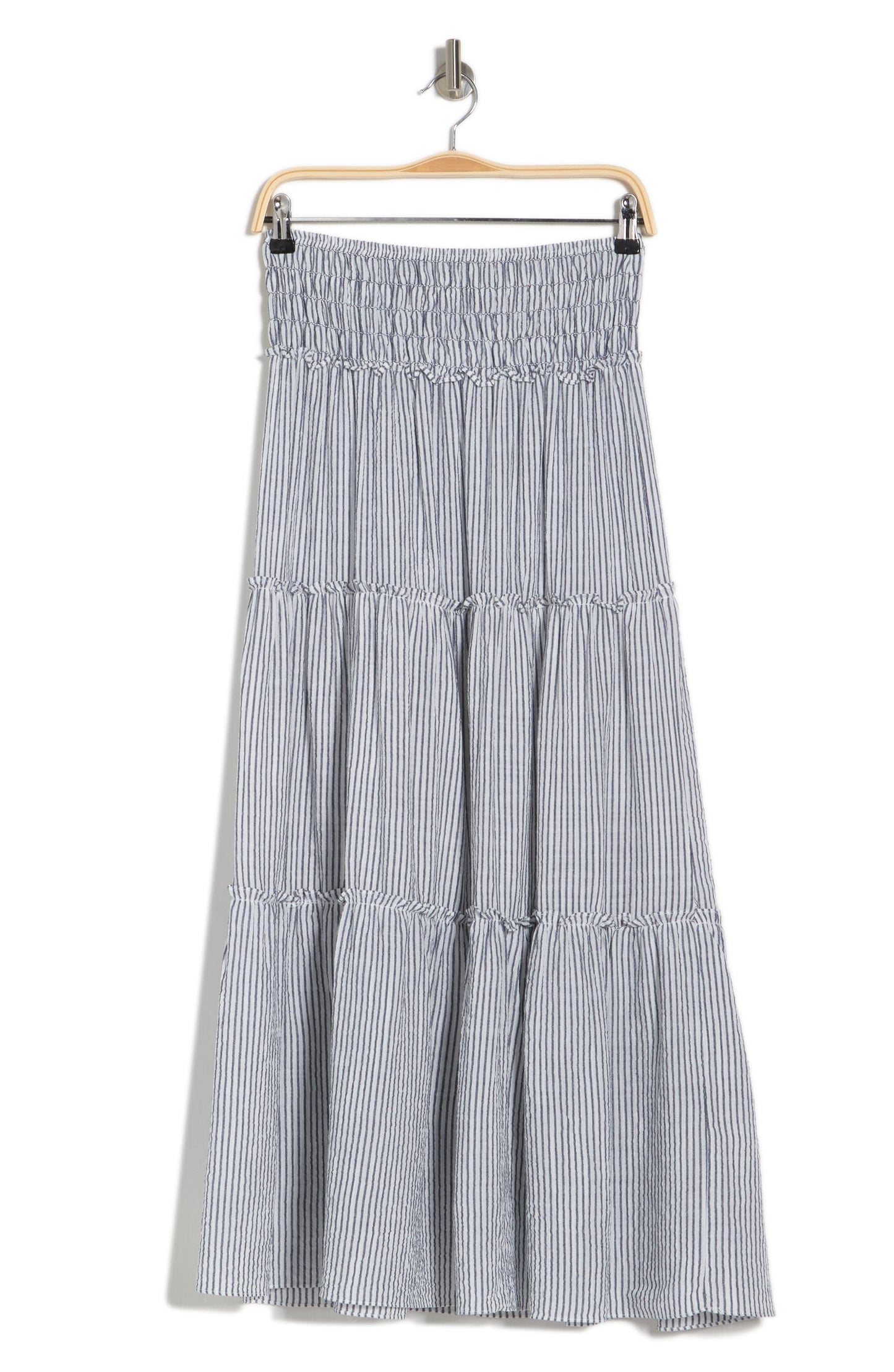 MAX STUDIO Tiered Maxi Skirt, Alternate, color, TICKING STRIPE