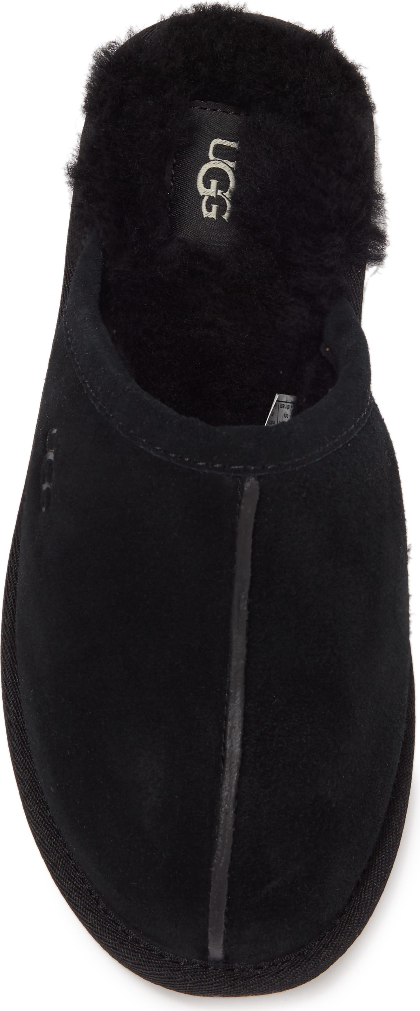 UGG<SUP>®</SUP> Pearle Faux Fur Lined Scuff Slipper, Alternate, color, BLACK