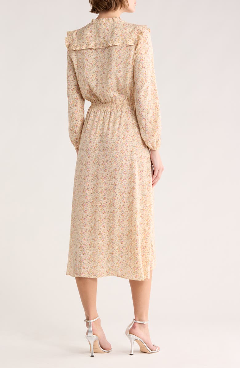 maje Ripletto Long Sleeve Midi Dress