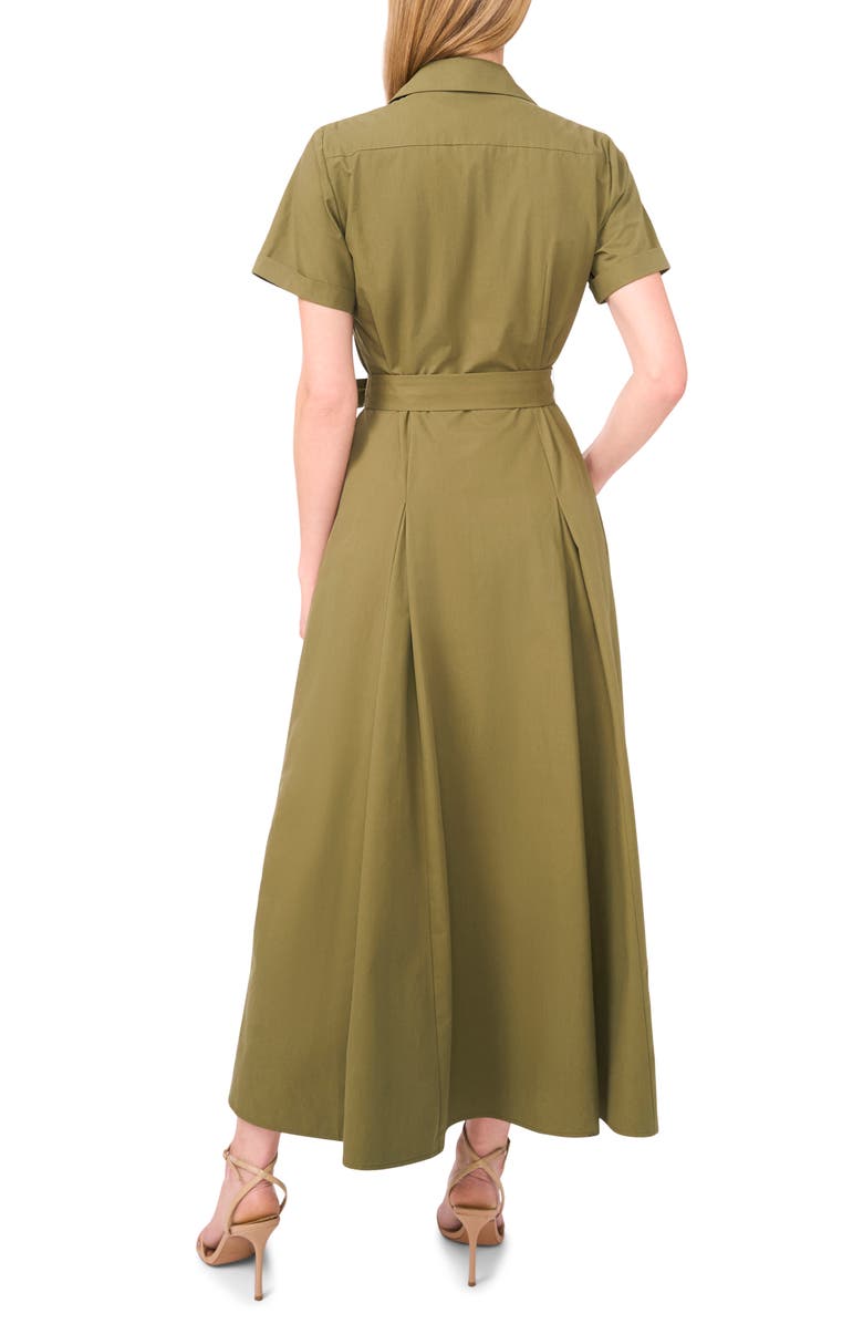 Ted Baker Box Pleat Tie Belt Cotton Maxi Shirtdress