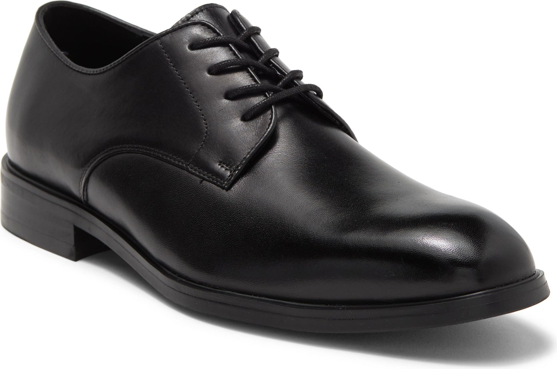 NORDSTROM RACK Gavin Plain Toe Leather Derby, Main, color, BLACK