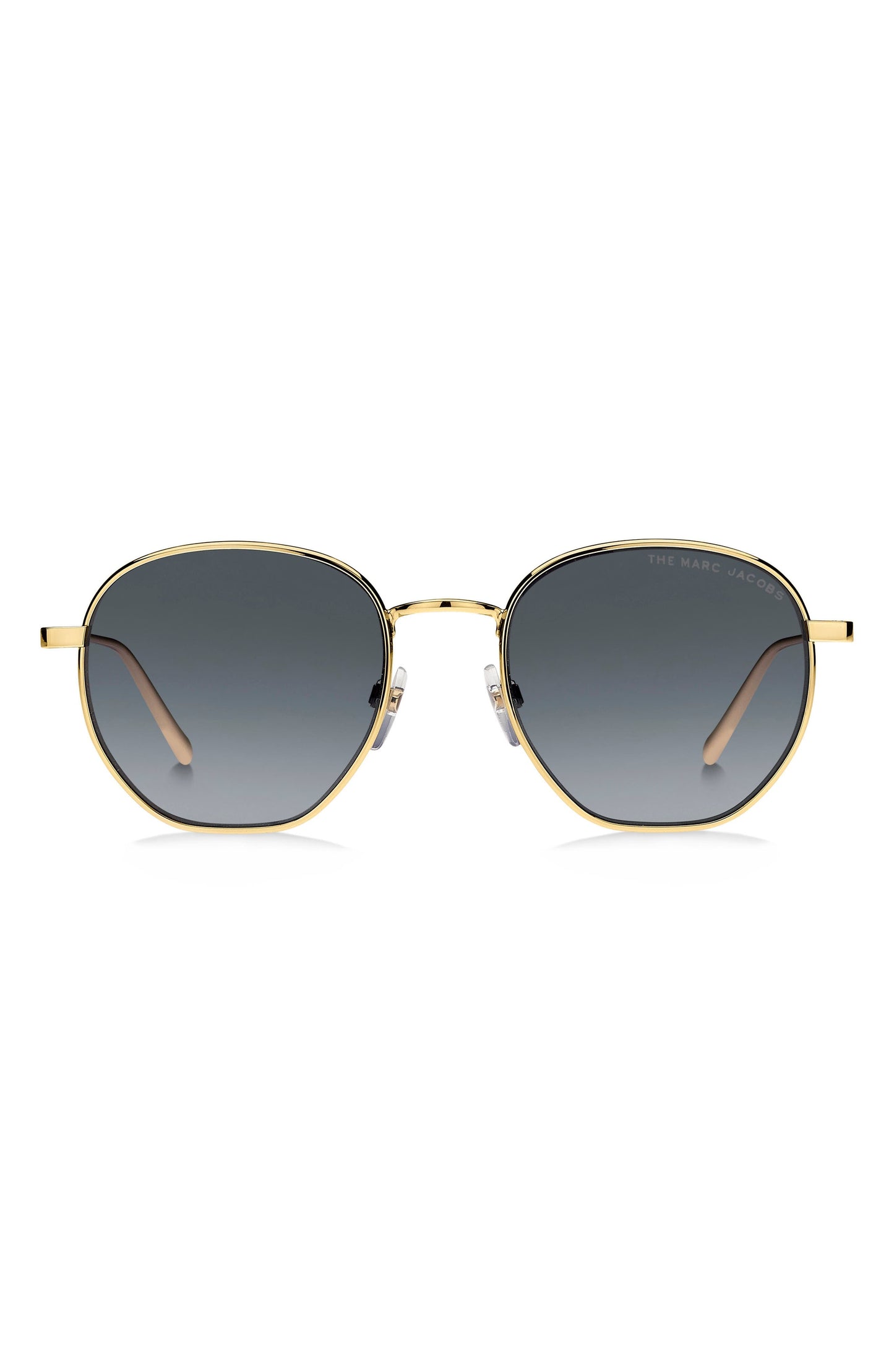 MARC JACOBS 51mm Marc Round Sunglasses, Main, color, GOLD/ GREY SHADED