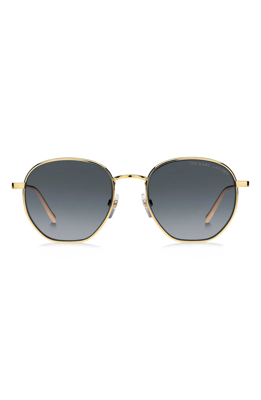 MARC JACOBS 51mm Marc Round Sunglasses, Main, color, GOLD/ GREY SHADED