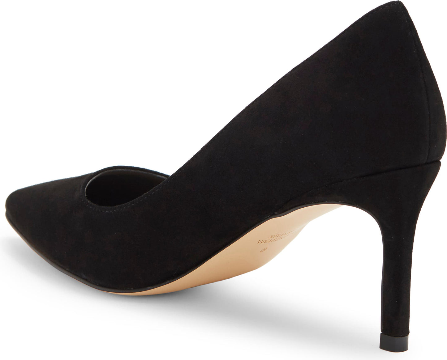 STUART WEITZMAN Leigh 75 Pointed Toe Pump, Alternate, color, BLACK